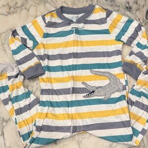 Carters Striped Alligator Baby Onesie